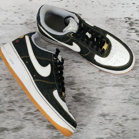 nike air force 1 black denim